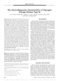 The electrodiagnostic characteristics of Glycogen Storage