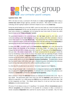 Legislation Guide – IR35 IR35 is the bane of many a contractor`s life