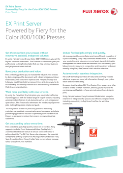 EX Print Server Powered by Fiery for the Color 800/1000 Presses