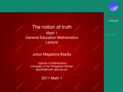 The notion of truth - Institute of Mathematics