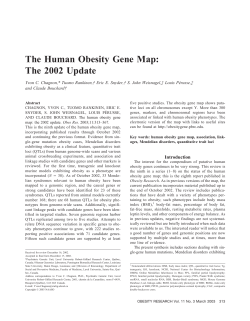 The Human Obesity Gene Map: The 2002 Update