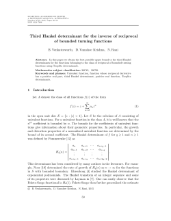 Third Hankel determinant for the inverse of reciprocal of bounded