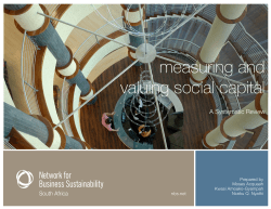 measuring and valuing social capital