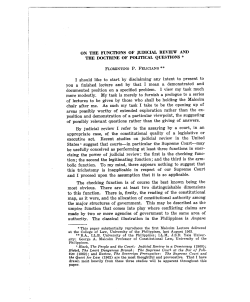 Florentino P. Feliciano - On the Functions of Judicial Review