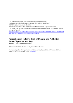 Perceptions of Relative Risk of Disease and