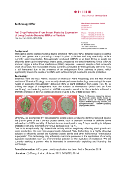 Full Crop Protection From Insect Pests by Expression of Long