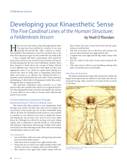 Developing your Kinaesthetic Sense