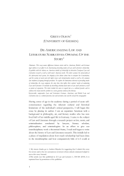 De-Americanizing Law and Literature Narratives: Opening up the Story
