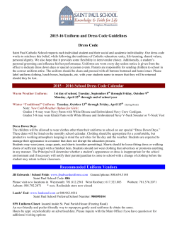2015-16 Uniform and Dress Code Guidelines