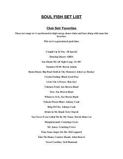 Soul Fish (Set List)