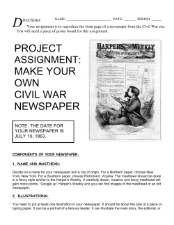 Creating a Civil War Era Newspaper Assignment