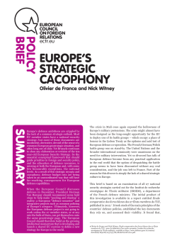 Europe`s Strategic Cacophony