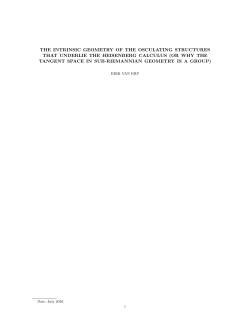 the intrinsic geometry of the osculating structures that underlie the