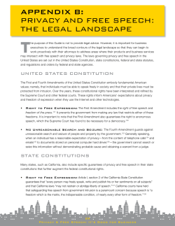 PRIVACY AND FREE SPEECH: THE LEGAL LANDSCAPE