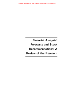 Financial Analysts` Forecasts and Stock