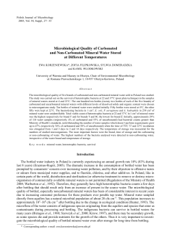 Microbiological Quality of Carbonated and Non