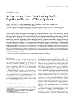 Brain Anatomy Parallels Cognition and Behavior in Williams