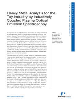 Heavy Metal Analysis for the Toy Industry by