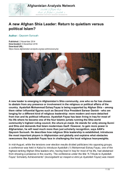 A new Afghan Shia Leader: Return to quietism versus political Islam?