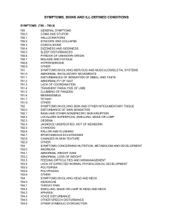 Symptoms, Signs and Ill