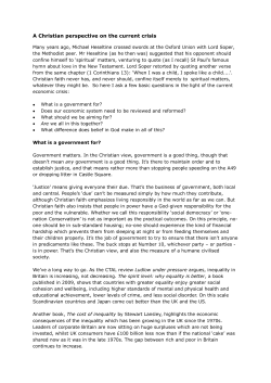 A Christian perspective on the current crisis