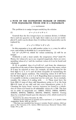 (1) x4 = y4 + a4 + b4 + c\