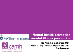 Mental health promotion mental illness prevention
