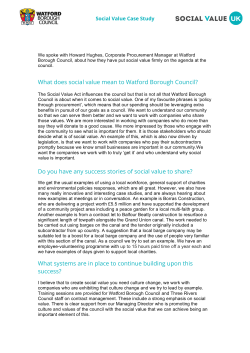 What does social value mean to Watford Borough Council? Do you