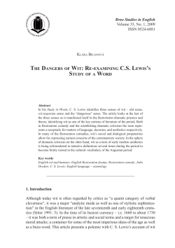 Brno Studies in English Volume 35, No. 1, 2009 ISSN 0524