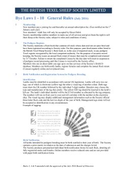 10 General Rules - Texel Sheep Society