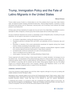 Trump, Immigration Policy and the Fate of Latino Migrants in the