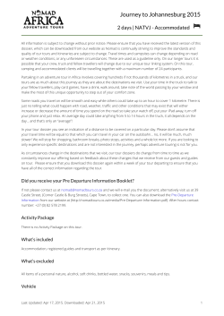 Journey to Johannesburg 2015