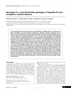 Genotype H: a new Amerindian genotype of hepatitis B virus