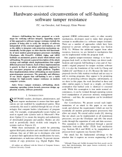 Hardware-assisted circumvention of self