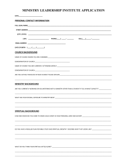 ministry leadership institute application
