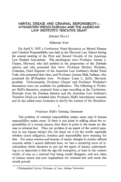 mental disease and criminal responsibility- m