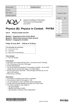 A-level Physics (specification B) Question Paper Unit 04