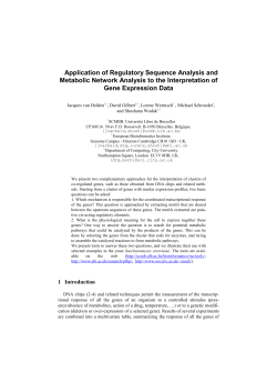 Application of Regulatory Sequence Analysis and