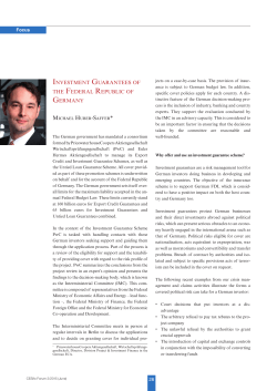Investment Guarantees of the Federal Republic of Germany