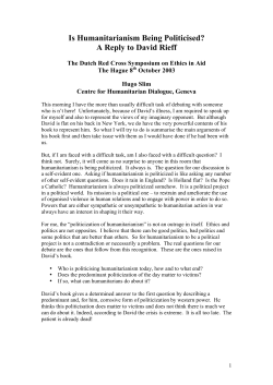 A Reply to David Rieff