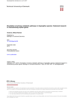 Elucidation of primary metabolic pathways in Aspergillus