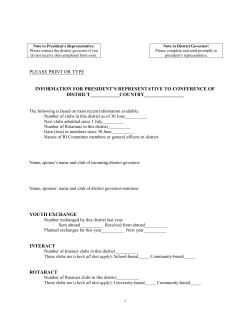 Information for President`s Representative to Conference