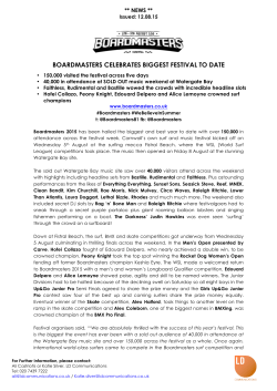 BOARDMASTERS CELEBRATES BIGGEST FESTIVAL TO DATE