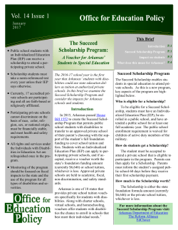 Introduction This Brief Succeed Scholarship Program