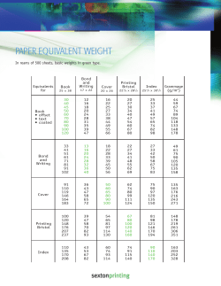Paper Equivalent Weight Guide