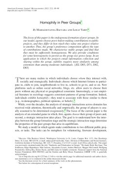 Homophily in Peer Groups - Internet Surveys of American Opinion