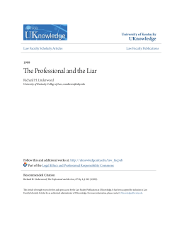 The Professional and the Liar - UKnowledge