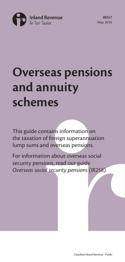 Overseas pensions and annuity schemes