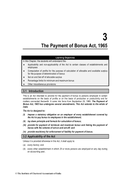 The Payment of Bonus Act, 1965