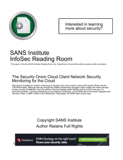 The Security Onion Cloud Client Network Security